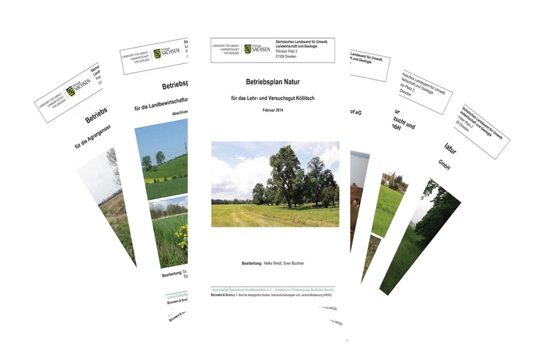 Deckblätter der Betriebspläne Natur