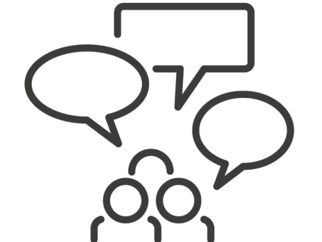 Piktogramm, dass eine Besprechung zeigt